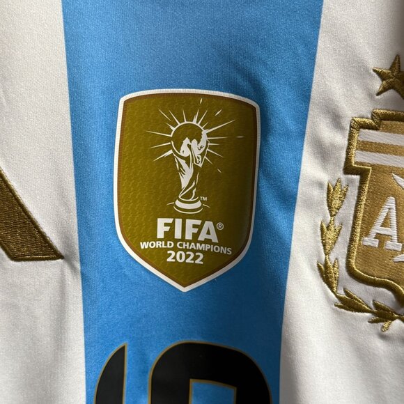 Adidas Argentina Soccer Jersey Mens 2XL Striped Messi #10 World Cup 2022 NEW - Picture 7 of 15